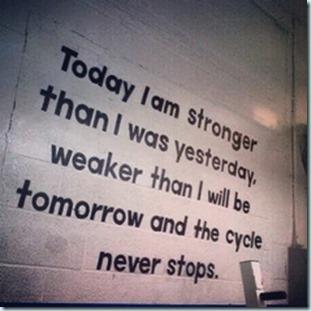 stronger than yesterday not as stong as tomorrow